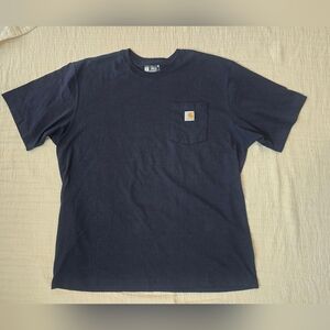 Carhartt Men’s XL Loose Fit Dark Blue Short Sleeve Pocket Shirt Workwear NWOT
